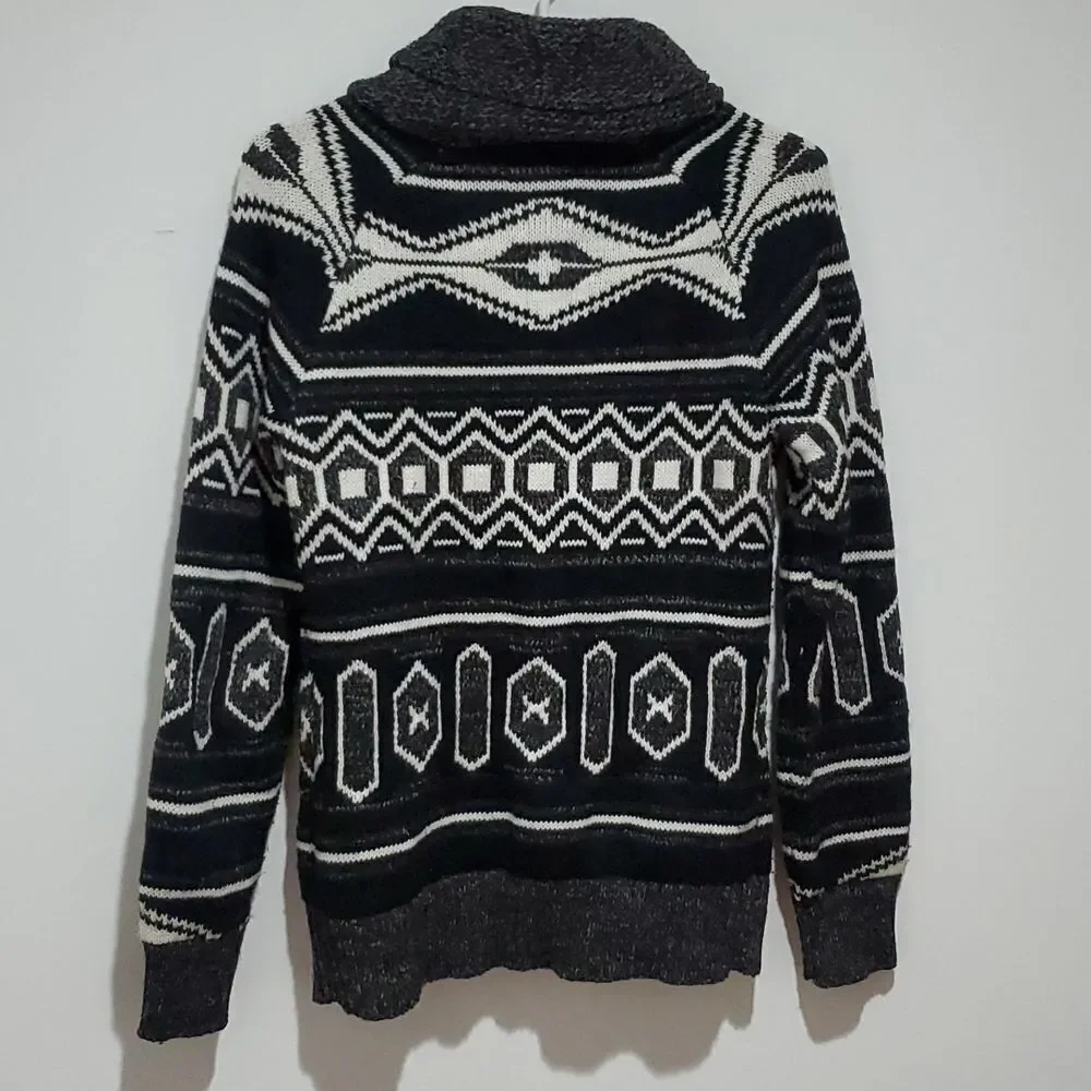 Warehouse One black and white small zip up cardigan - Picture 5 of 7